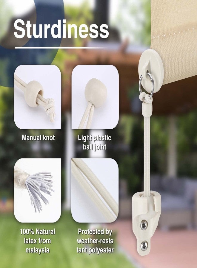 Vasteo Universal Shade Bungee Tie Downs Replacement Parts,Compatible with Coolaroo Exterior Roller Shades,Outdoor Blinds(Sand,4 pcs) - Image 3
